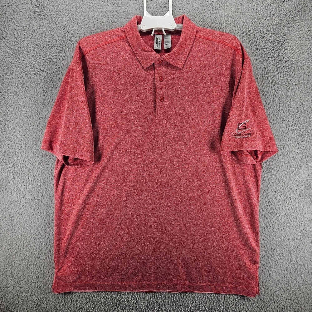 Clique Charge Active Mens XL Red Polo Shirt Gentle Creek Country Club Golf Sport